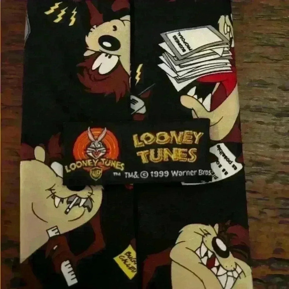 Warner Bros Vintage 1999 Looney Tunes Tasmanian Devil Men’s Neck Tie - Picture 2 of 4